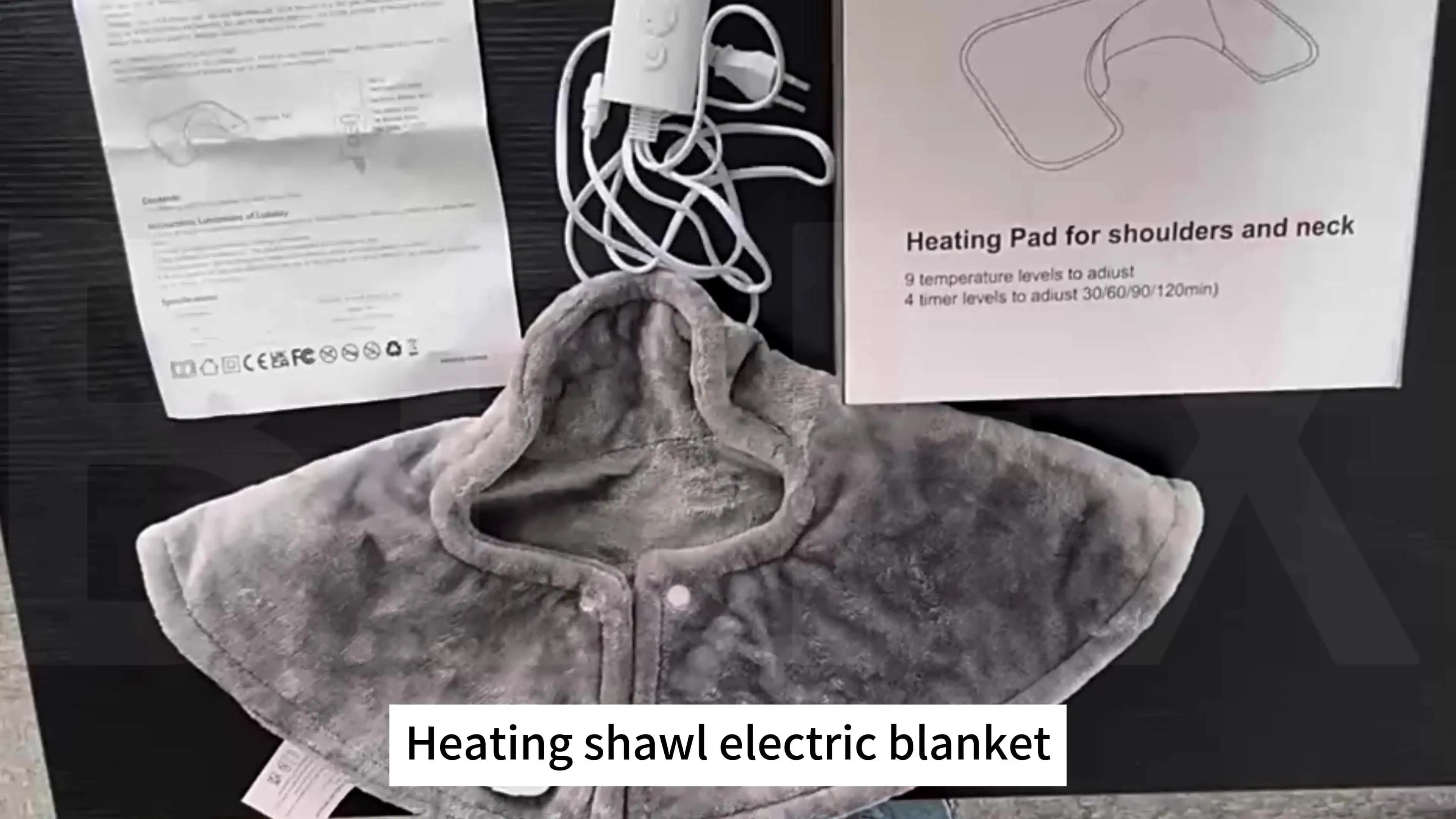 9-level Control with 4-stage Timer Shoulder and Neck Heating Pad Smart Heat Therapy Scarf Electric Blanket Safe Rapid Heating