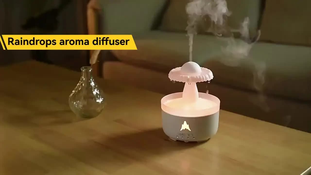 New Raindrop Aromatherapy Diffuser Home Use Large Mist Volume Desktop Humidifier Creative Aromatherapy Diffuser