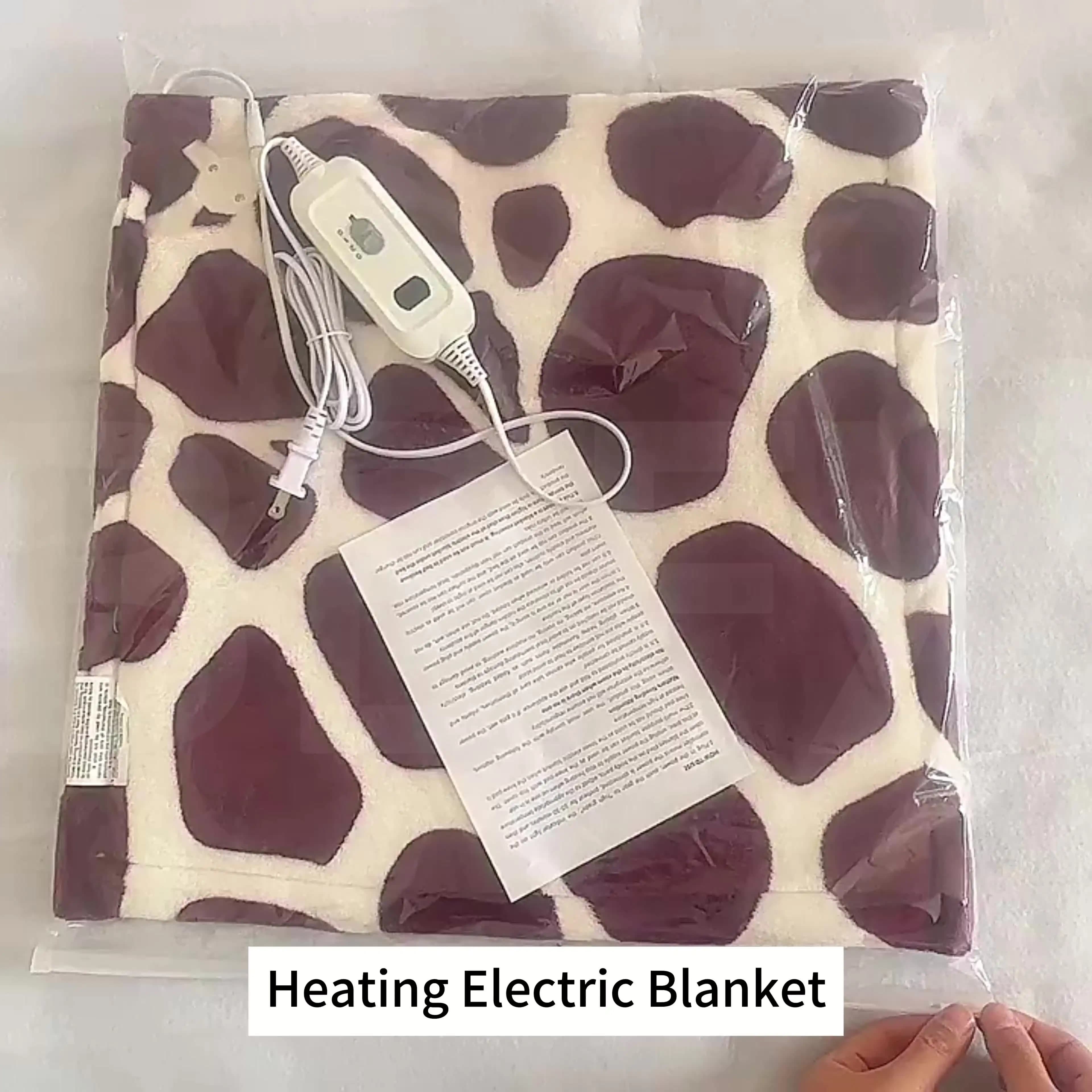 Single-person Heated Blanket Office Seat Cushion Deer-print Heated Pad Home Warming Blanket with Adjustable Temperature Settings
