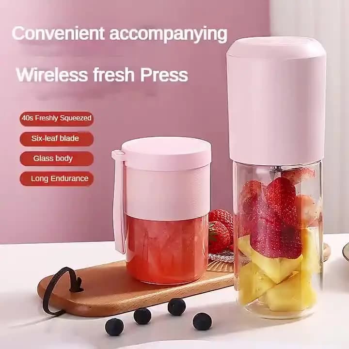 New USB Charging Smoothie Milkshake Juicer Portable Glass Body Juice Cup Students Home Multifunctional Juicing Glass