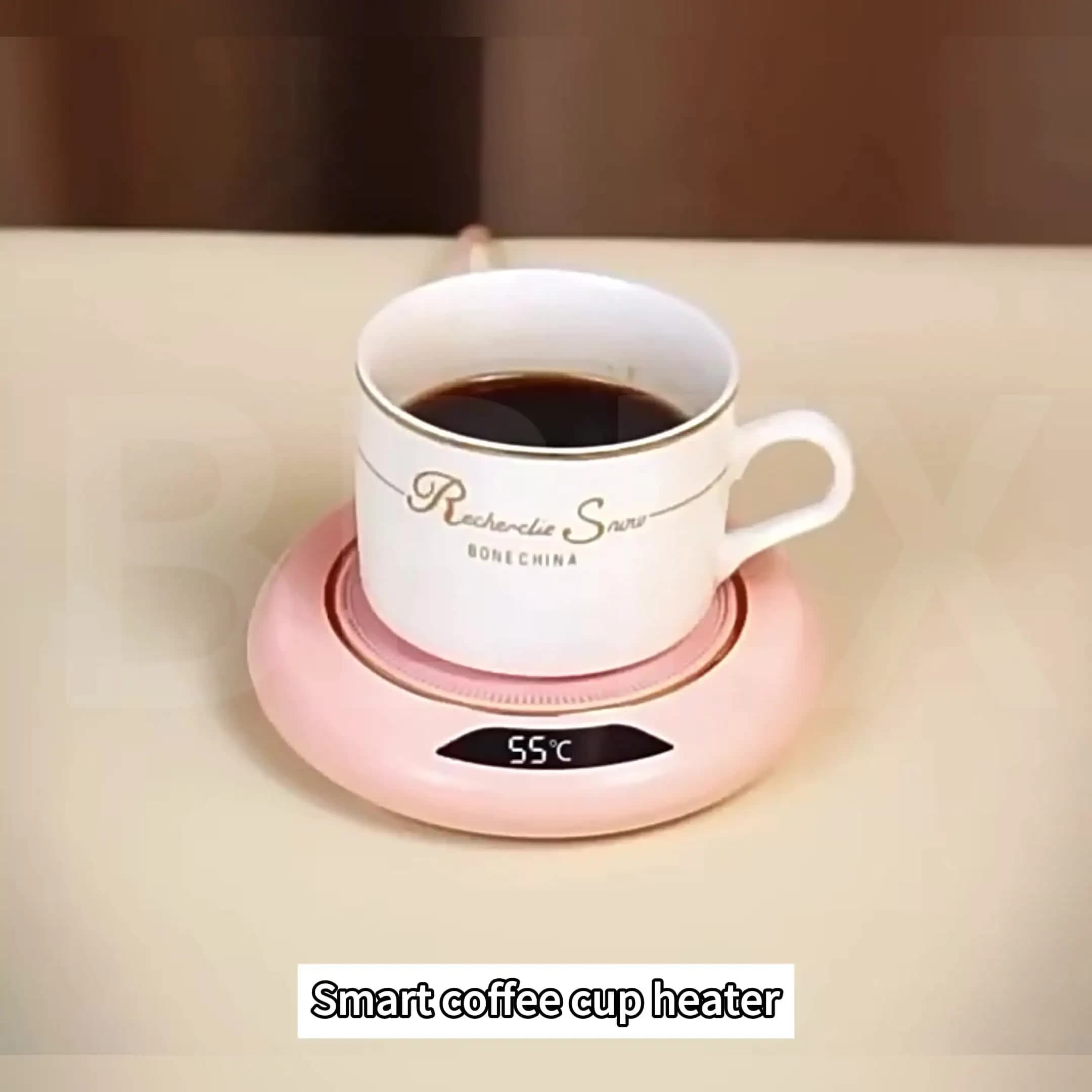 Cute USB Powered Beverage Warmer Coaster LED Temperature Display Thermostatic Heater for Tea Milk Hot Drinks