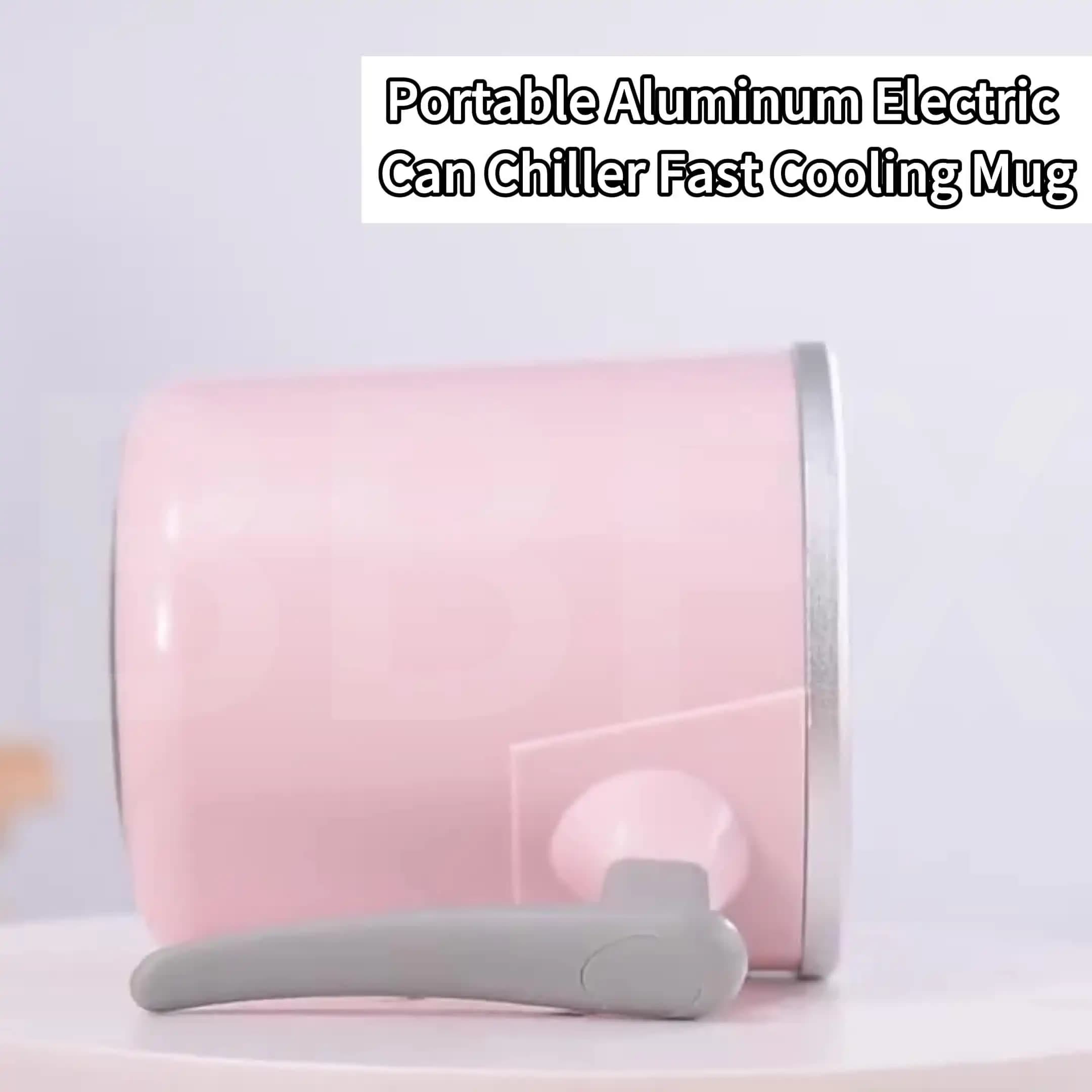 Portable Aluminum Electric Can Chiller Fast Cooling Mug with Handle Mini Beverage Cooler for Soda Coffee Milk Office Home