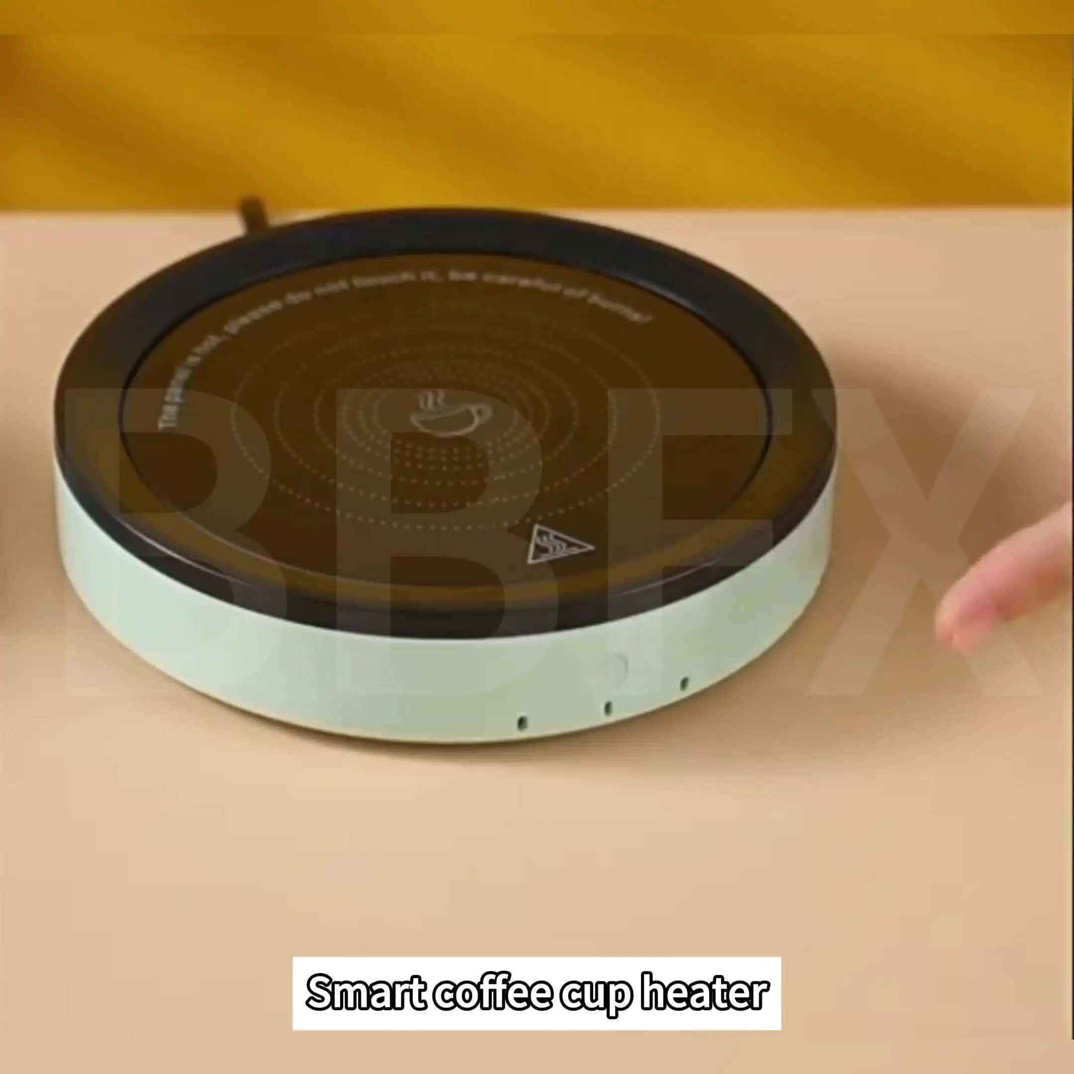 Easy-Clean Round Cup Heating Pad Smart Touch Control Thermostatic Drink Warmer with Spill-Resistant Glass Surface