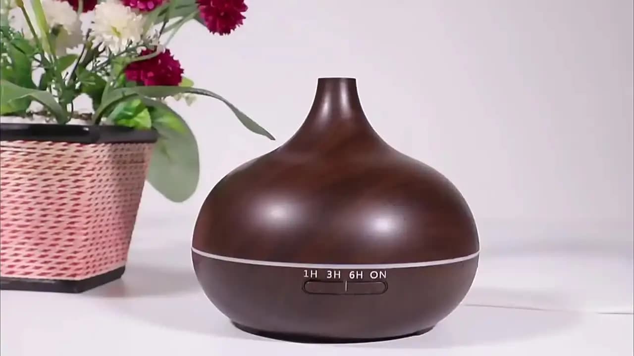 Air Aromatherapy Diffuser Woodgrain Home Bedroom Hotel Ultrasonic Essential Oil Mist Humidifier