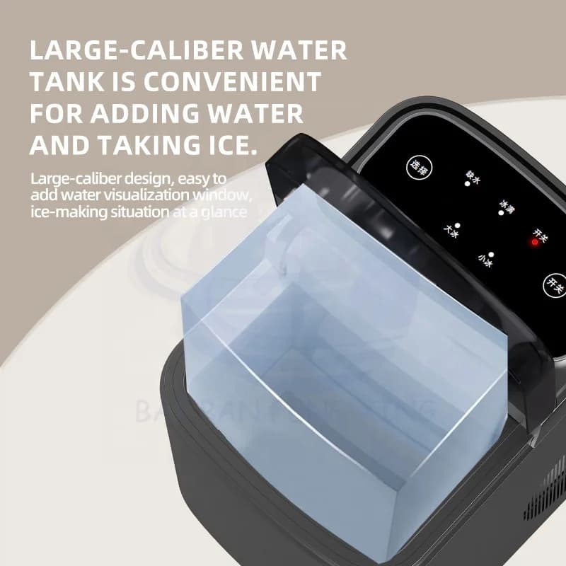 Home Mini Ice Maker Daily Production 12kg Automatic Cleaning Size Ice Adjustable Ice Maker 6