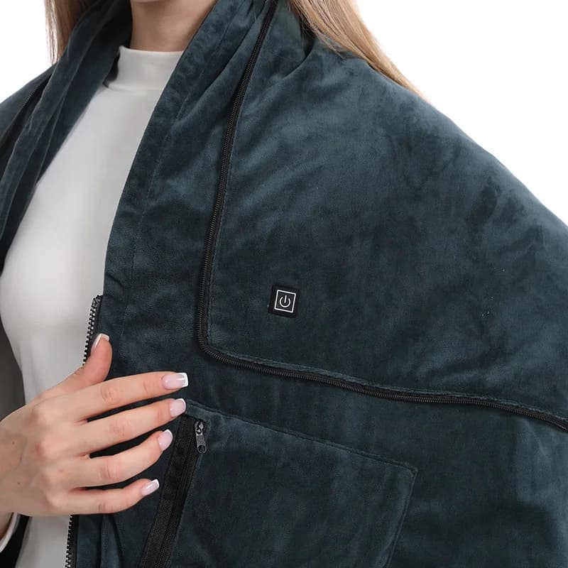 Heated Blanket for Office Lunchtime Rest Fleece-Lined Thermal Shawl Electric Heated Thermal Shawl Cover Heated Blanket 5
