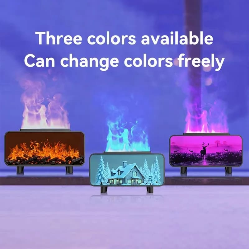 New Creative Fireplace Flame Humidifier Aromatherapy Machine Automatic Spray Incense Home Indoor Office Aromatherapy Machine 4