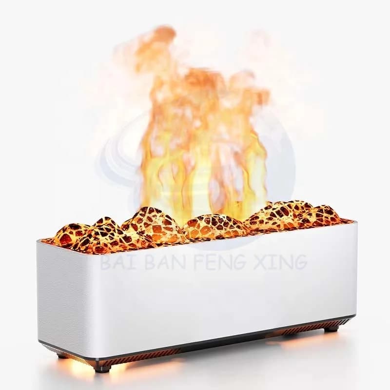 Creative Essential Oil Aromatherapy Machine Diffuser Large Capacity Face Fireplace Flame Ultrasonic Timed Humidifier 2