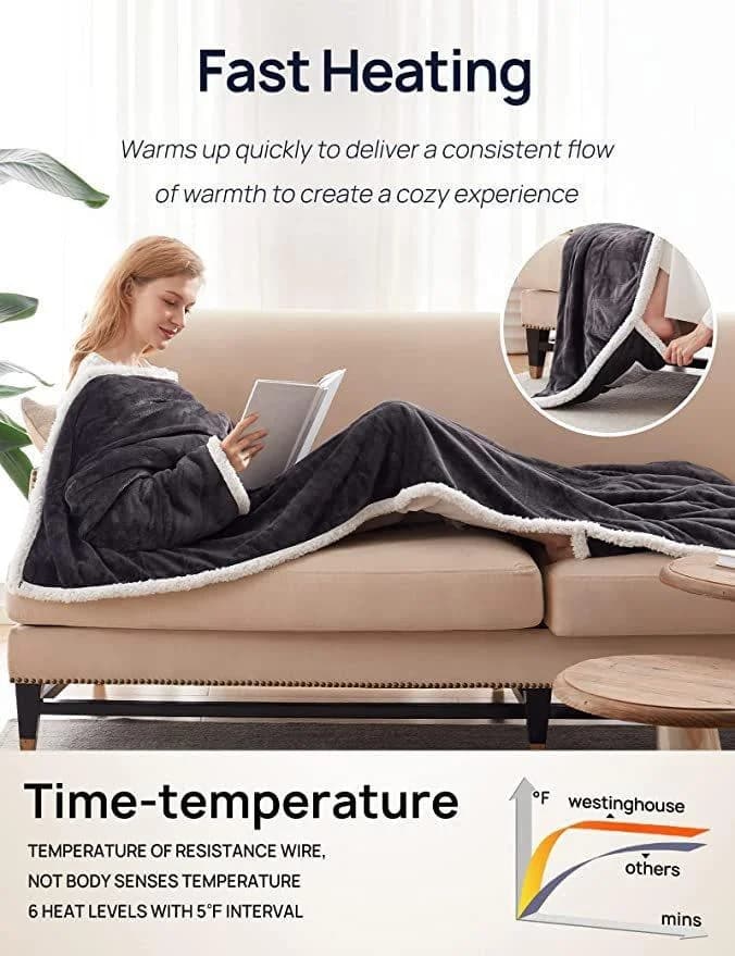 Soft Material Winter Warmth and comfort with Adjustable Heat Settings Electric Heating Shawl with Rapid Heating 7