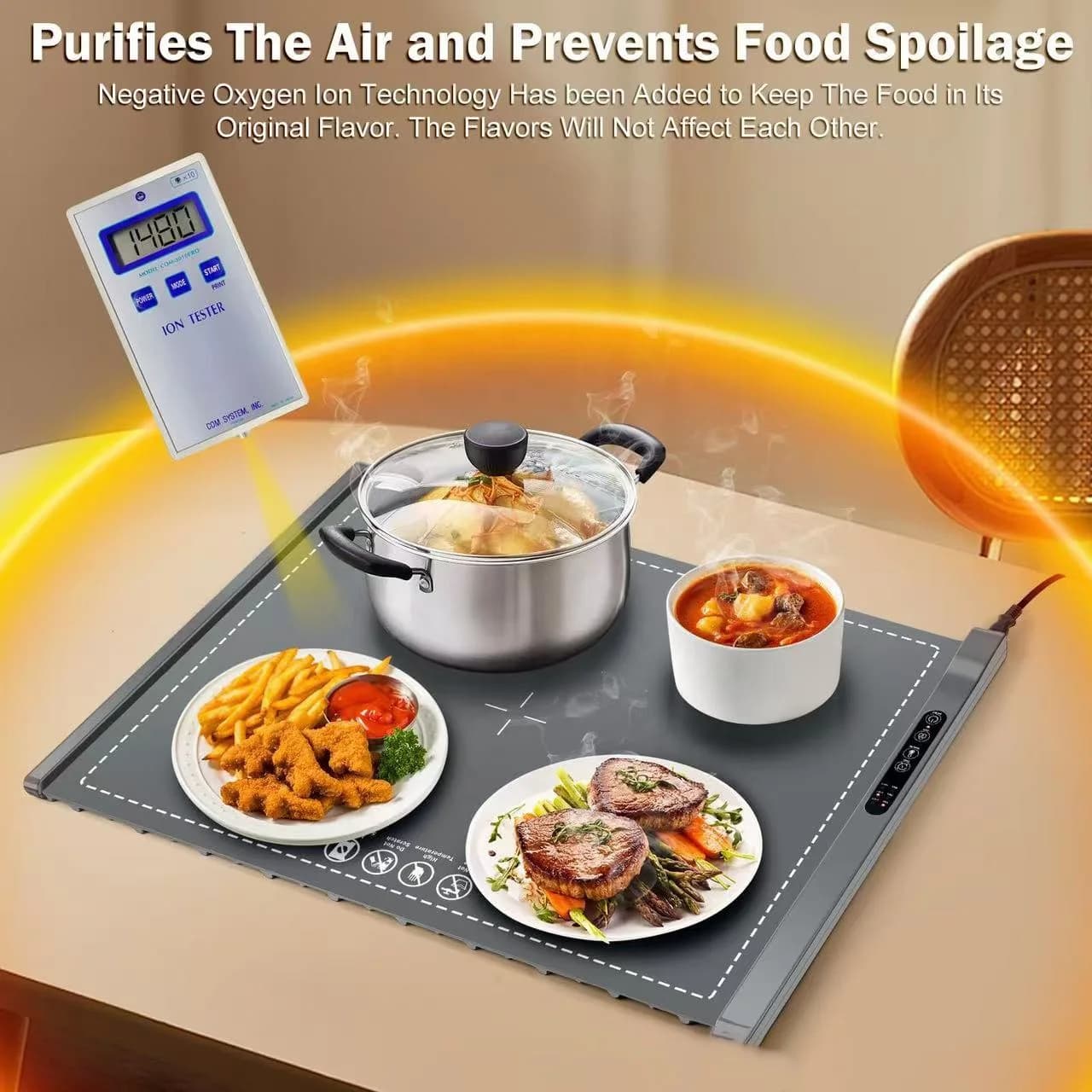 Multi-functional Silicone Plate Warmer Plate for Home Use, Fast Warmer Rice Table Rolled Storage Design Heating Insulation Plate 5