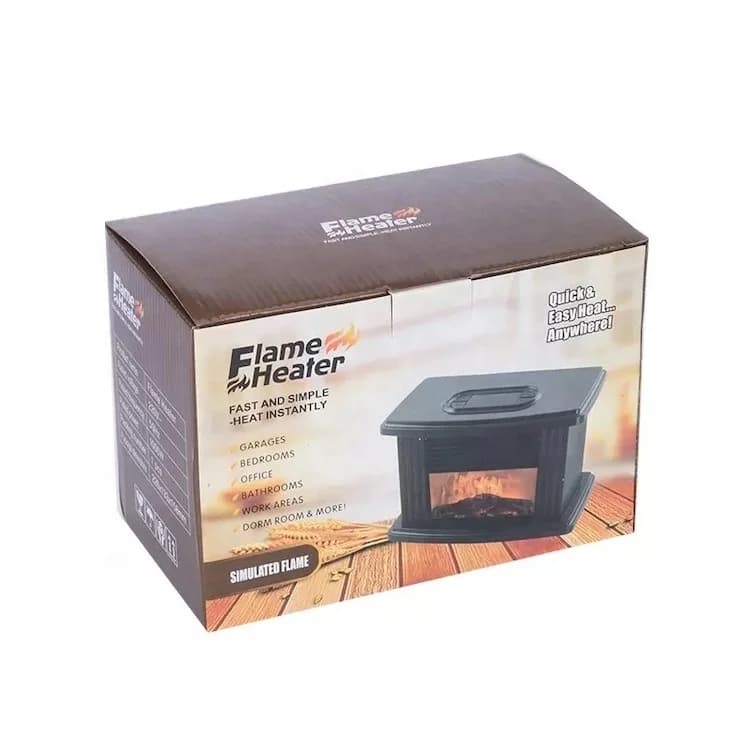 Retro Style Fireplace Heater Home Living Room Bedroom Flame Heater Fireplace Modeling Small Desktop Heat Fan 7