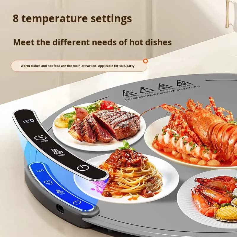Electric Silicone Food Warmer Mat Portable Folding Hot Food Board Home Meal Heating Insulation Board Multi-Functional Roll-Up 4 5