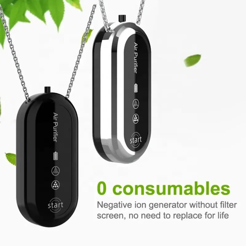 2-in-1 Personal Air Purifier Necklace Mini Ionizer Air Cleaner with USB Charging Anti-Haze Smoke Dust Remover for Kids Adults 3