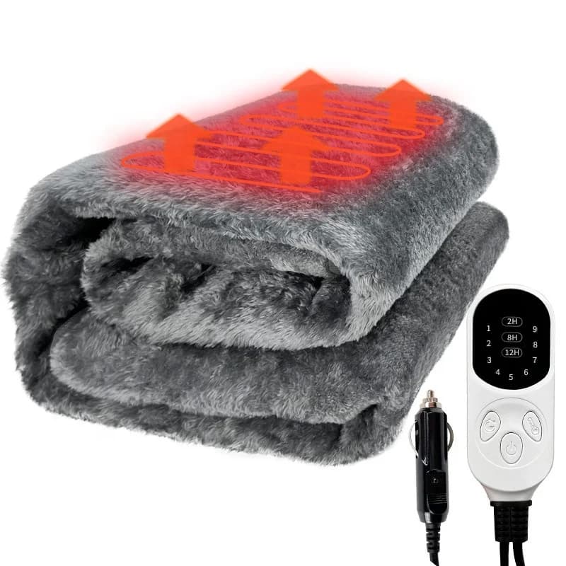 Car Cigarette Lighter DC Heated Blanket for Camping Vehicles 12V Electric Mattress Pad Office Leg Cover Motorhome Heated Blanket 2