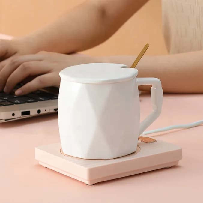 Constant Temperature Cup Holder with Adjustable Temperature Control Level 2 USB Cup Holder with Constant Temperature Base Set 6