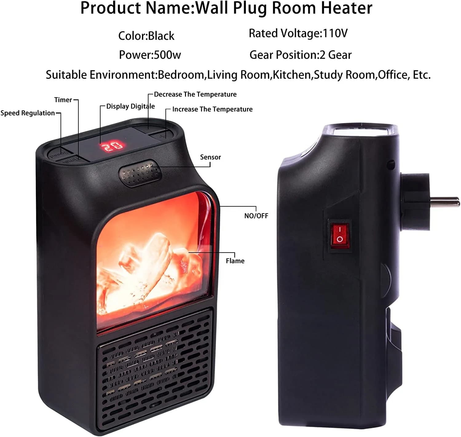 New Portable Mini Flame Heater Students Office Home Small Desktop Heater Fast Heat Simulation Flame Heater 5