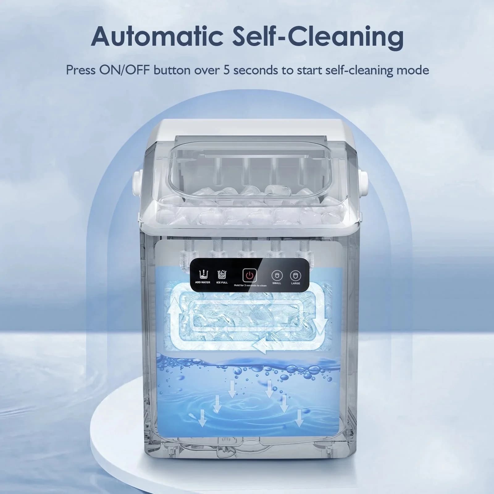 New Kitchen Intelligent Small Ice Maker Intelligent Automatic Home Ice Maker Independent Water Tank 4