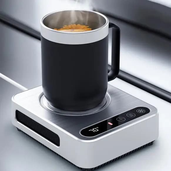 Desktop Electric Drink Cooling Heating Pad with LED Display Fast Beverage Chiller Heater for Milk Tea Beer Office Home Use