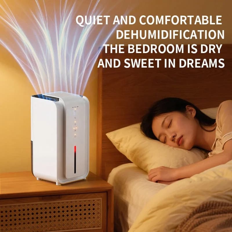 Compact Electric Dehumidifier with Night Light Function Ultra-Quiet Operation for Small Spaces Bathroom RV Moisture Absorption 5