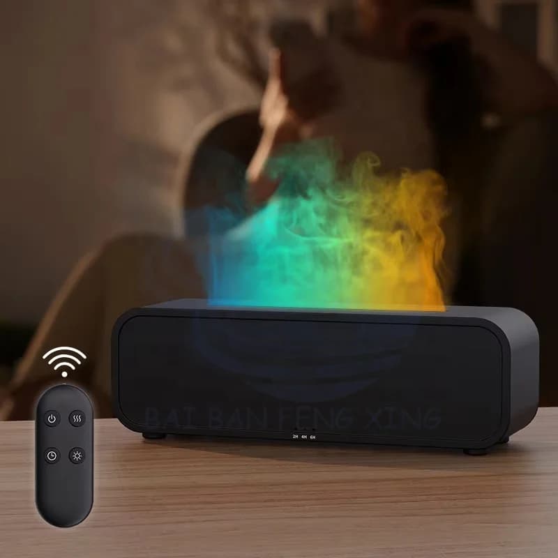 Creative Dynamic Humidifier Home Desktop Flame Aromatherapy Diffuser Remote Control Ambient Lighting