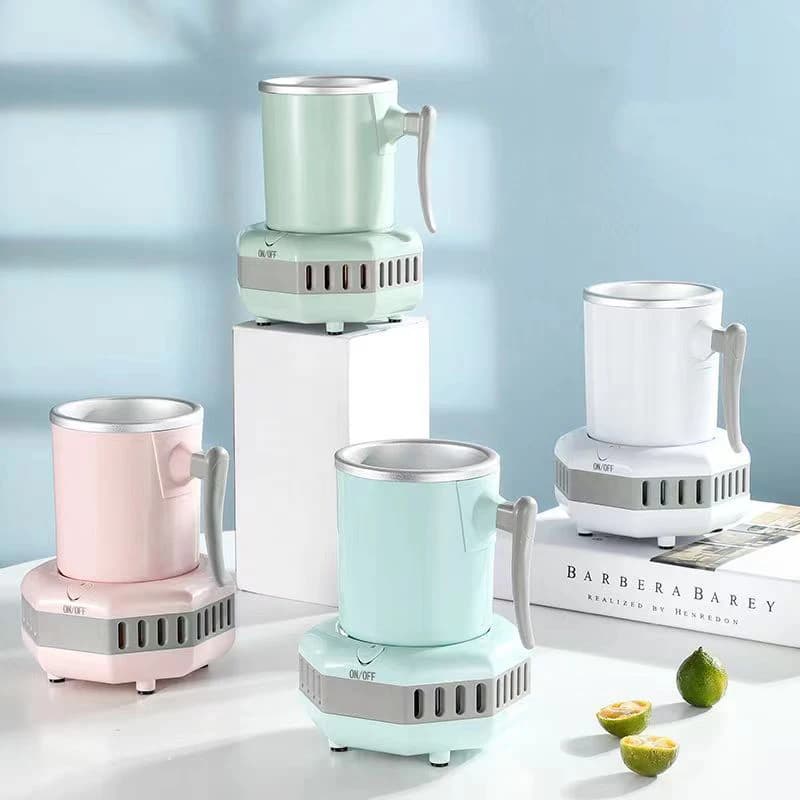 Portable Aluminum Electric Can Chiller Fast Cooling Mug with Handle Mini Beverage Cooler for Soda Coffee Milk Office Home 2