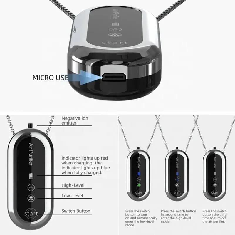 New Mini Neckwear Air Purifier Portable Personal Air Purifier Necklace Air Purifier Small Size 5