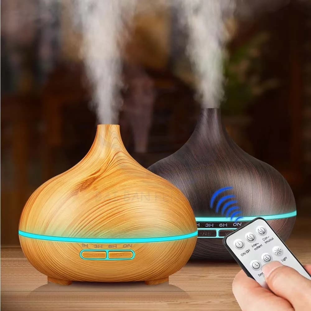 Air Aromatherapy Diffuser Woodgrain Home Bedroom Hotel Ultrasonic Essential Oil Mist Humidifier 2