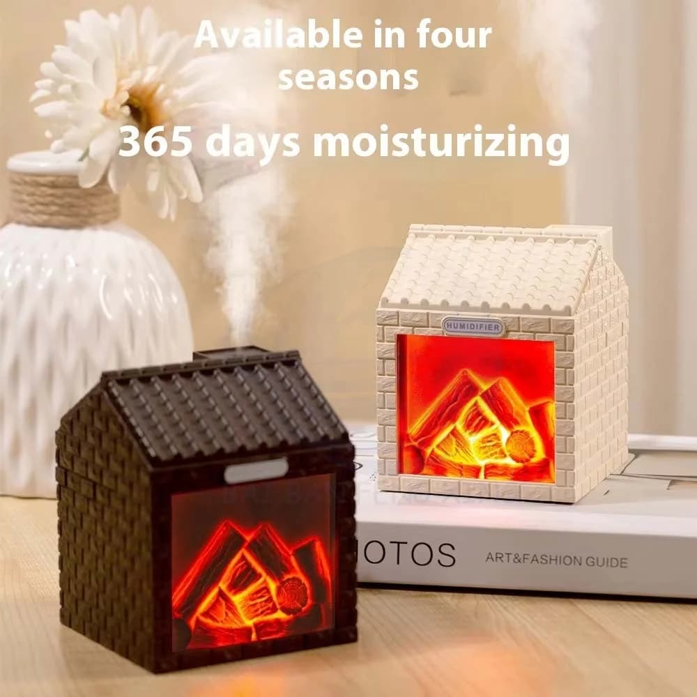 Simulation Charcoal Fire House Humidifier Usb Home Creative Hollow Bedroom Night Light 4