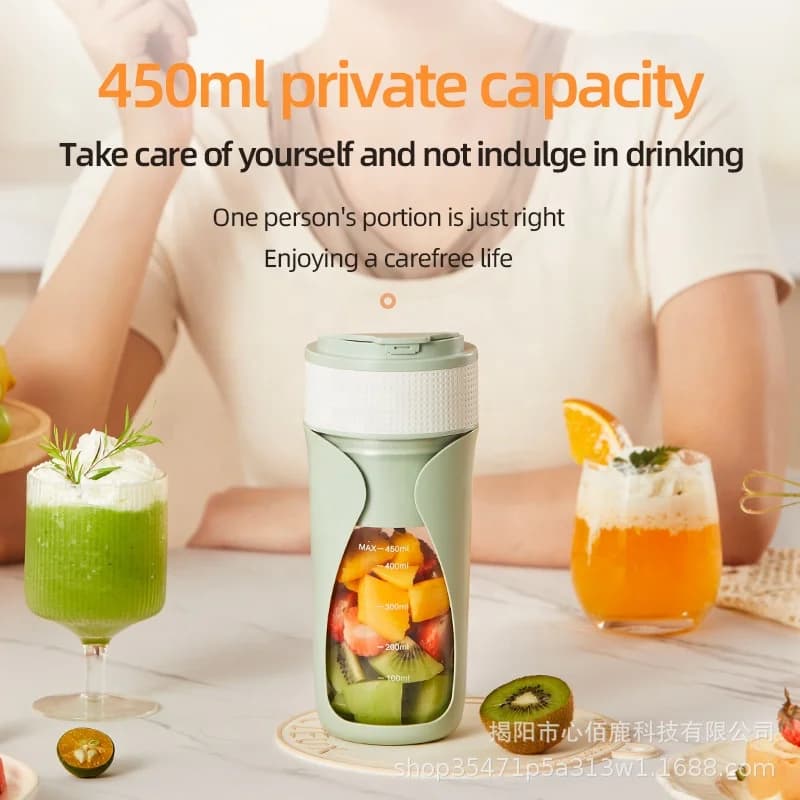 New Food-grade Material Electric Juicing Cup Household Small Portable Multifunction Can Crushed Ice Wireless Fruit Juicer 4
