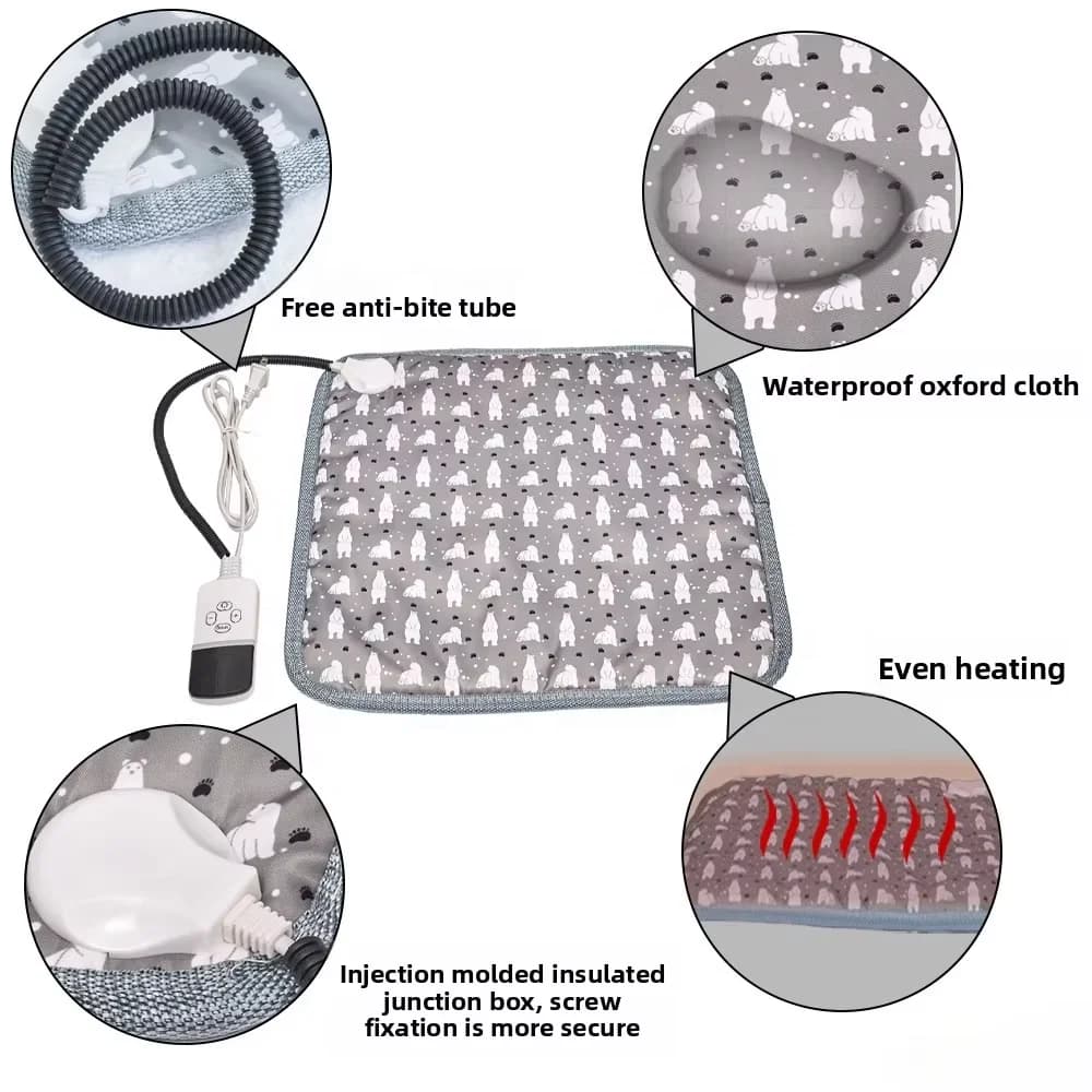 Pet Electric Blanket Heating Pad European and American Standard Electric Heating Pad Cat and Dog Heating Blanket 4