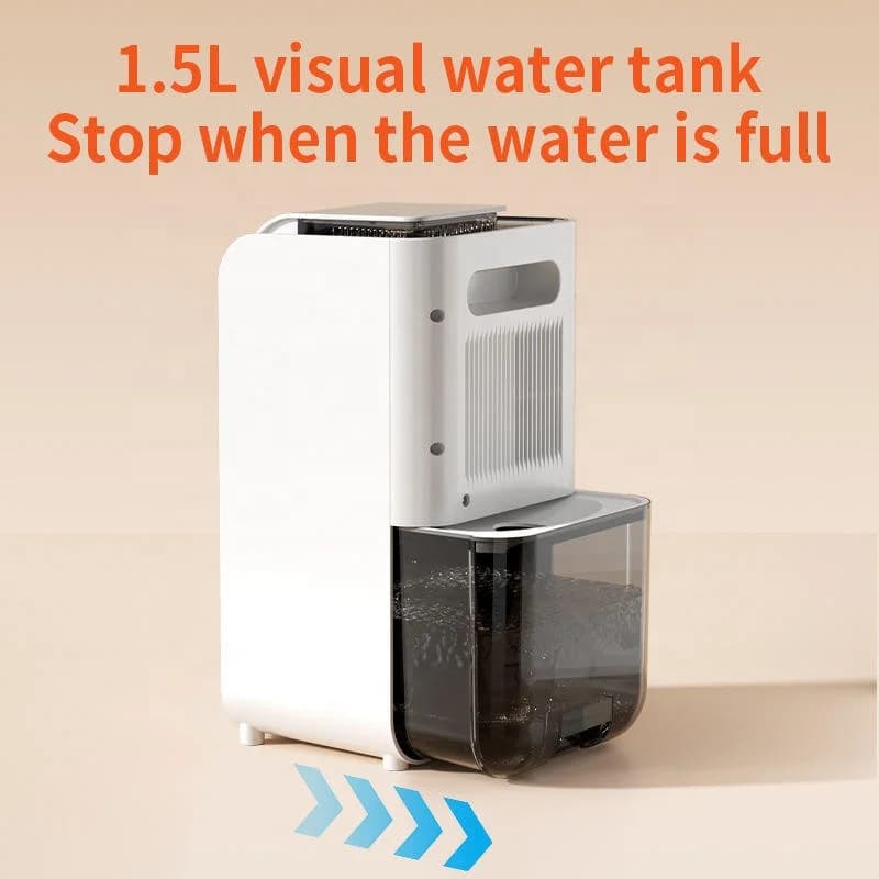 Compact Electric Dehumidifier with Night Light Function Ultra-Quiet Operation for Small Spaces Bathroom RV Moisture Absorption 4