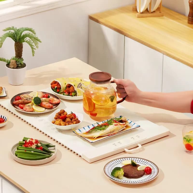 Home Food Warmer Tray Multifunctional Smart Heating Pad for Home Use Square Foldable Rapid-Heating Food Warmer Tray 3