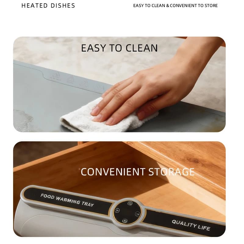 Silicone Food Warmer Mat Foldable Hot Food Insulation Board Seven-Level Temperature Control Multi-Functional Food Warmer Mat 4