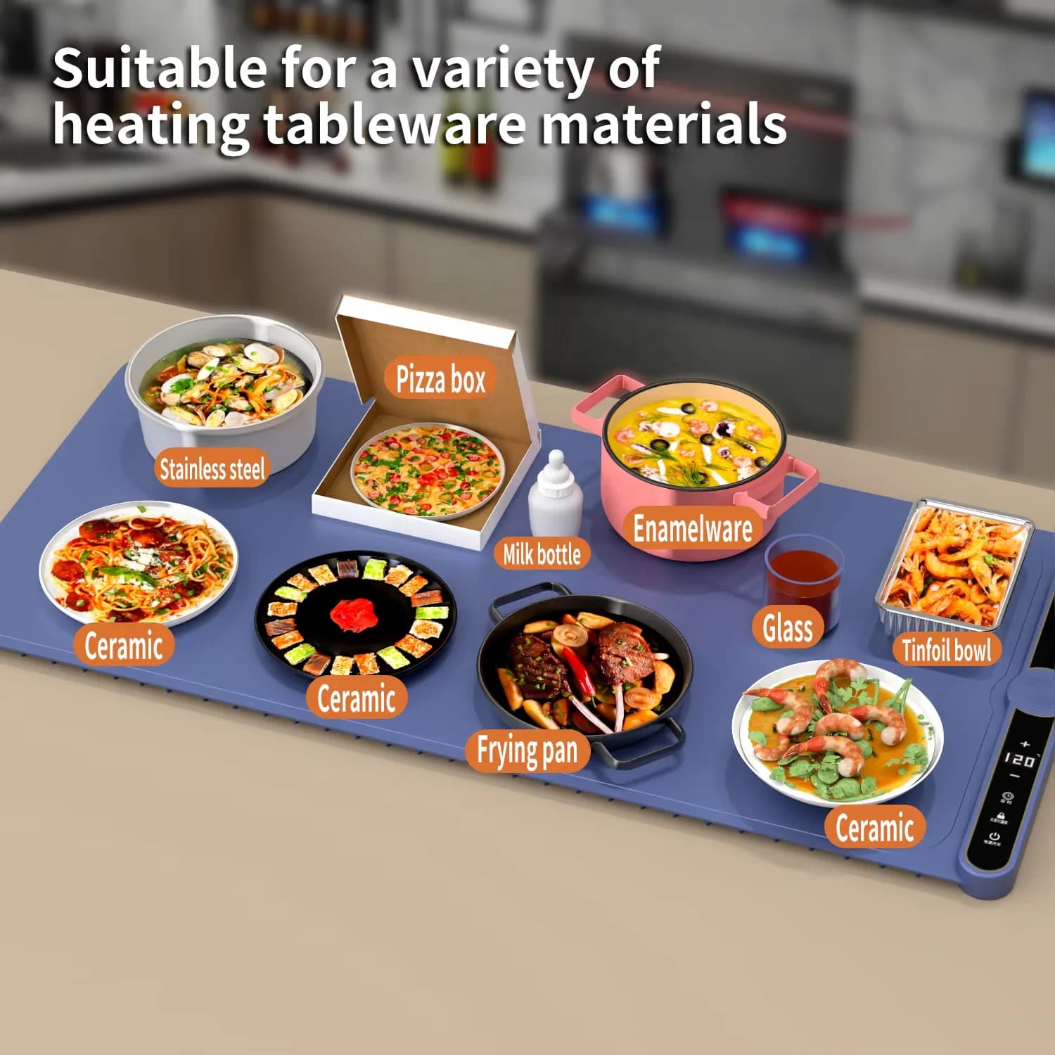 Reel Design Convenient Storage Warming Plate Multi-functional Household Warming Plate Fast Heating Food Heating Mat 4