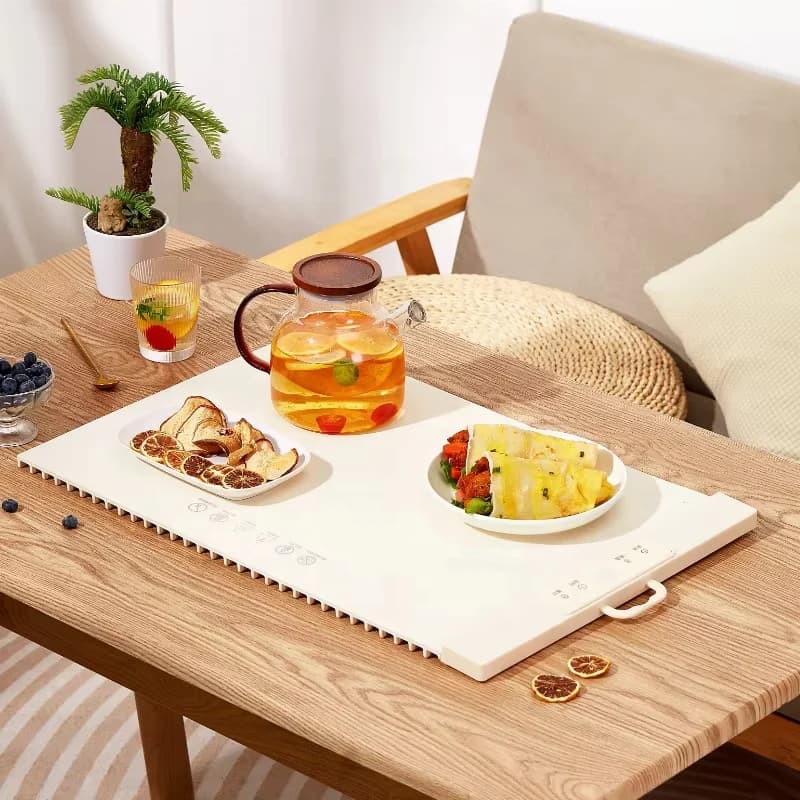 Home Food Warmer Tray Multifunctional Smart Heating Pad for Home Use Square Foldable Rapid-Heating Food Warmer Tray 5