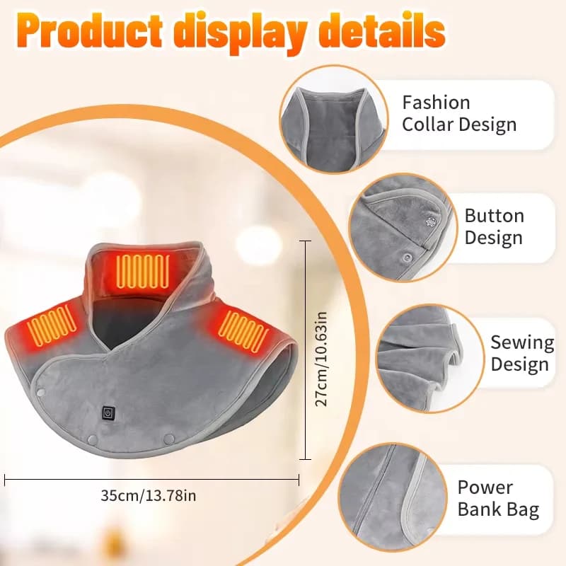 New Heated Vest with Neck Warmer Warm Neck Protector & Full-Body Shawl Essential Winter Warmth 5