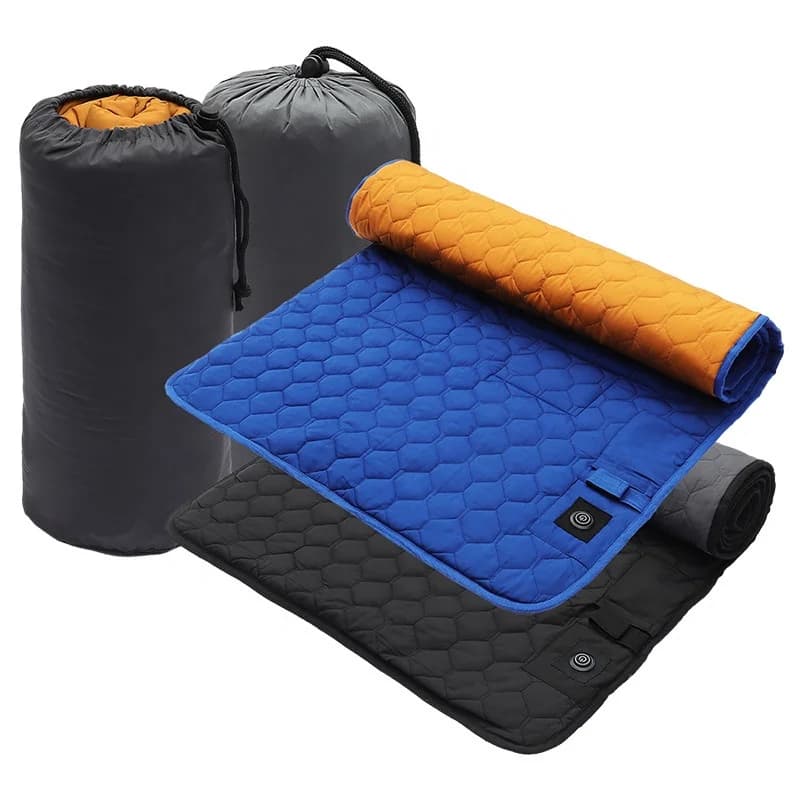 New Sports Outdoor Heated Sleeping Bag Mat Cold-Resistant Seven-Zone Heated Seat Cushion Warm Yoga Mat 2