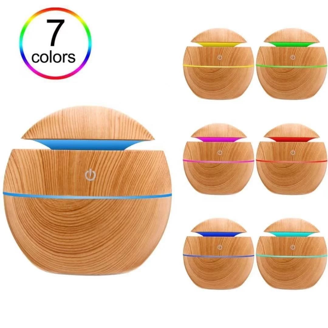 Creative Round Spray Mushroom Humidifier Mute Usb Air Humidifier Aromatherapy Ambient Light Wood Grain Humidifier