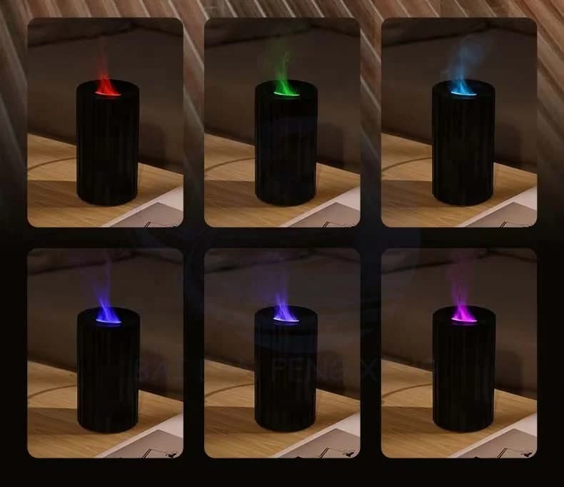 Seven-colour Flame Aromatherapy Machine Creative Simulation Fire Diffuser Home Spray Machine Car Humidifier 7