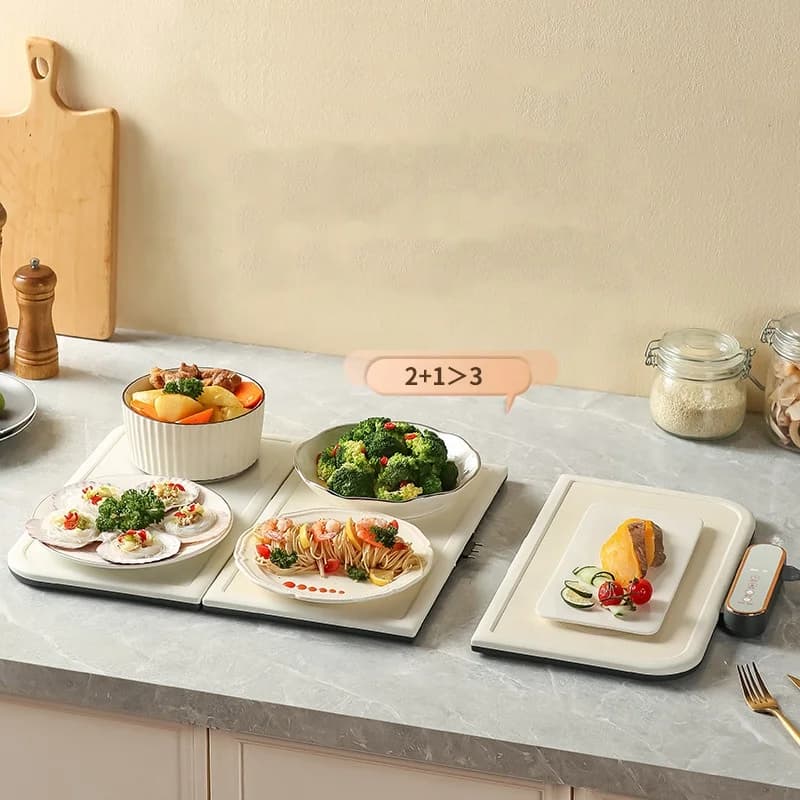 Creative Thermostatic Foldable Warm Vegetable Plate Household Hot Plate Multifunctional Splicing Type Meal Warming Plate 6