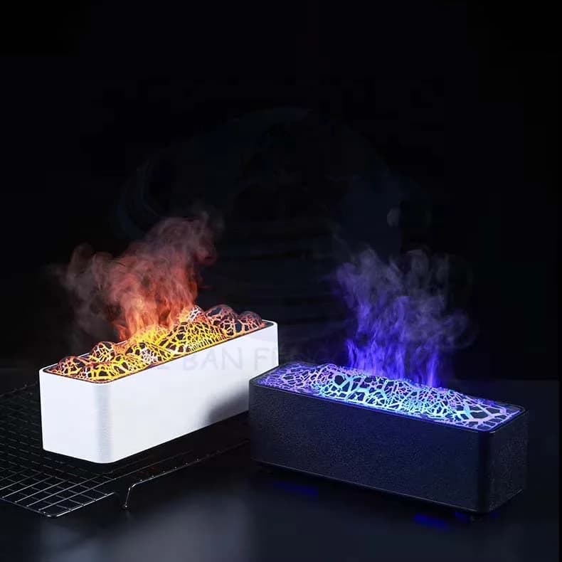 Creative Essential Oil Aromatherapy Machine Diffuser Large Capacity Face Fireplace Flame Ultrasonic Timed Humidifier