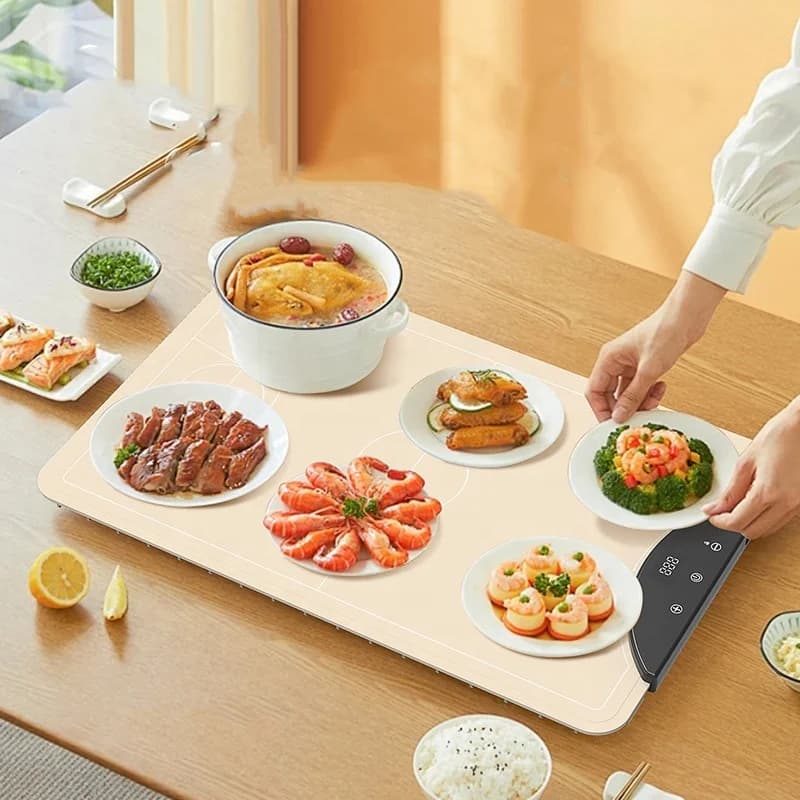 Flexible Silicone Dining Table Pad Warming Dishes Pad Home Heating Folding Multifunctional Meal Thermal Plate