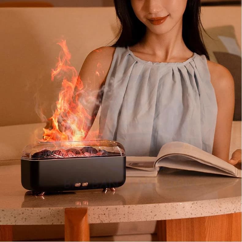 Creative Mini Llava Lava Aromatherapy Machine Small Home USB Seven-colour Ambience Light Flame Humidifier 4