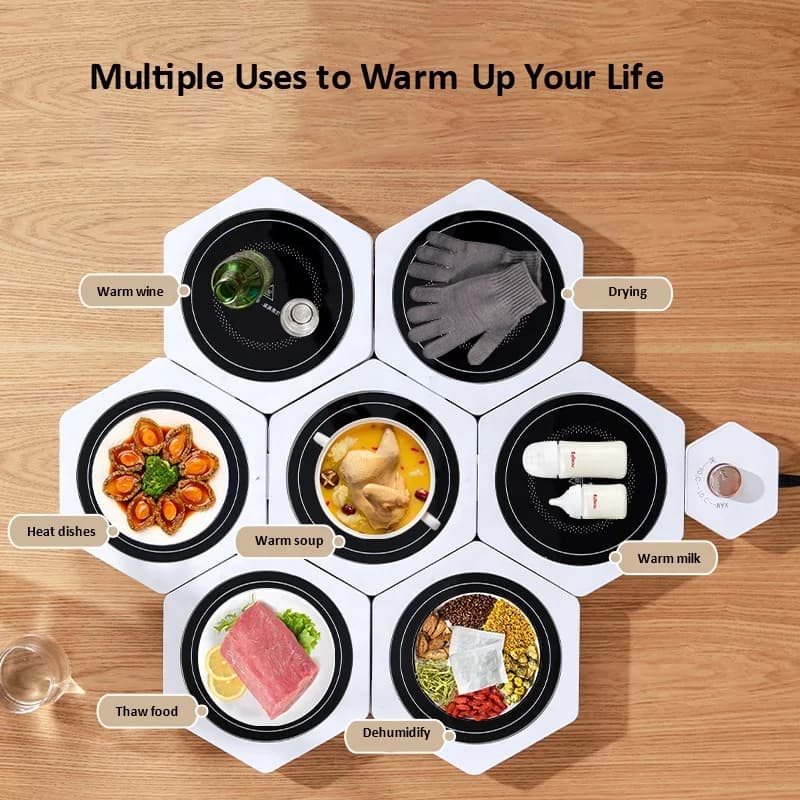 Multi-functional Splicing Design Warming Plate Household Meal Heating God Adjustable Temperature Does Not Pick Heating Plate 5