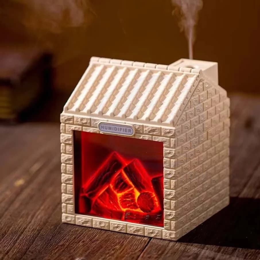 Simulation Charcoal Fire House Humidifier Usb Home Creative Hollow Bedroom Night Light 2