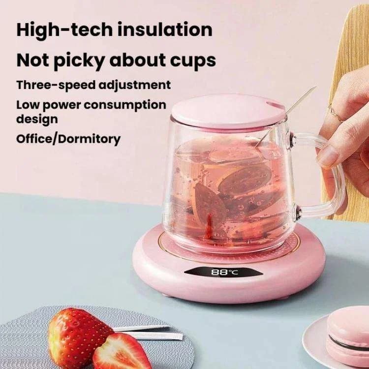 Cute USB Powered Beverage Warmer Coaster LED Temperature Display Thermostatic Heater for Tea Milk Hot Drinks 2