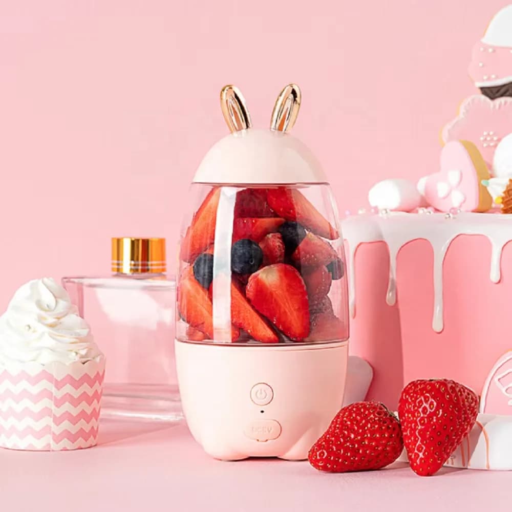New Mini Wireless Portable Fruit Juice Rabbit Shape Usb Rechargeable Juicing Cup Home Small Blender Multi-function Juicer 3