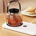 White Multi-Function Cup Heater Pad Digital Display Beverage Warmer with Wireless Charging Station for Office Home