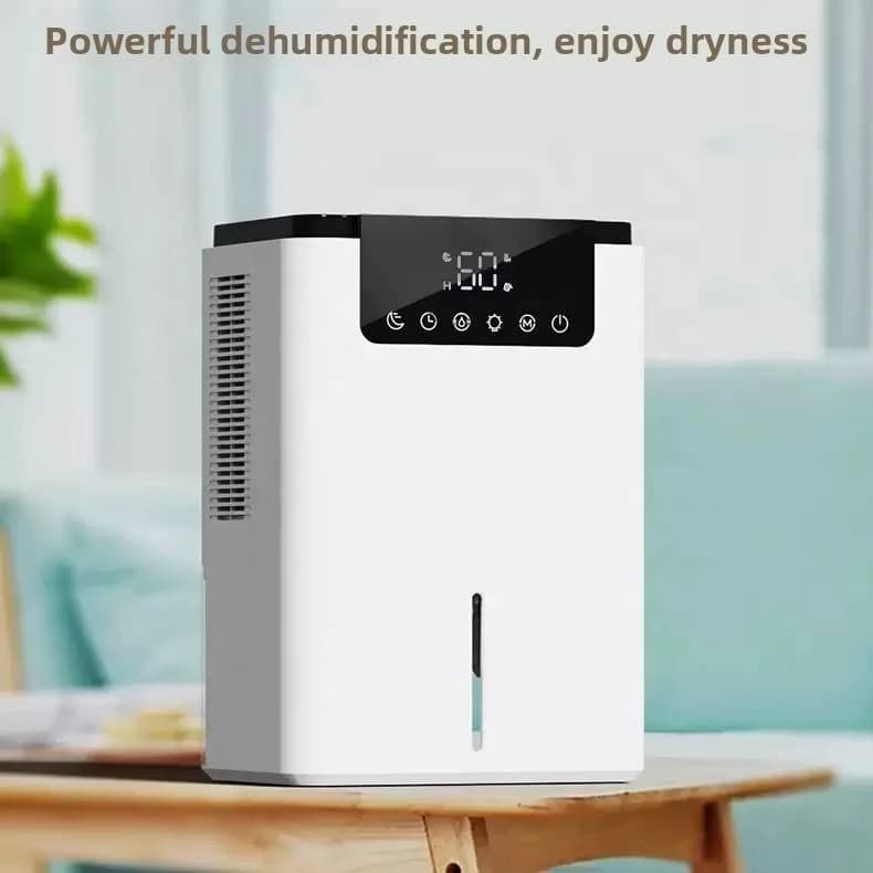 High-Performance Portable Dehumidifier with LED Display Water Level Indicator Auto Shut-Off Quiet Moisture Remover for Small 6