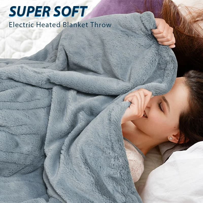 Electric Blanket with Heated Cover Electric Blanket Therapeutic Heating Pad Machine Washable Automatic Shut-Off Warming Blanket 4